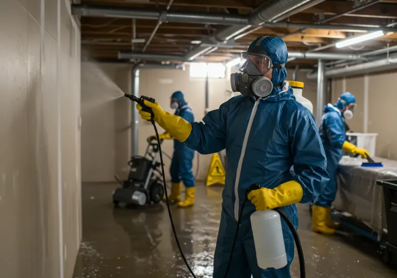 Basement Sanitization and Antimicrobial Treatment process in Asheville, NC