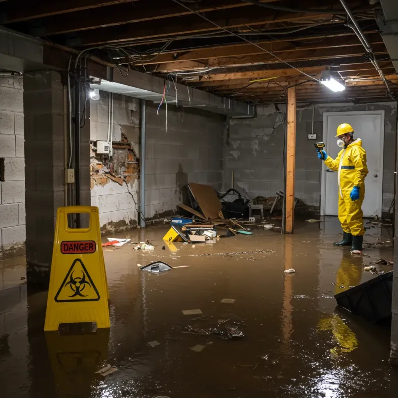 Flooded Basement Electrical Hazard in Asheville, NC Property