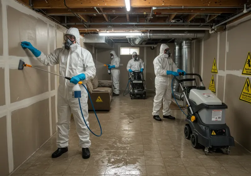 Basement Moisture Removal and Structural Drying process in Asheville, NC